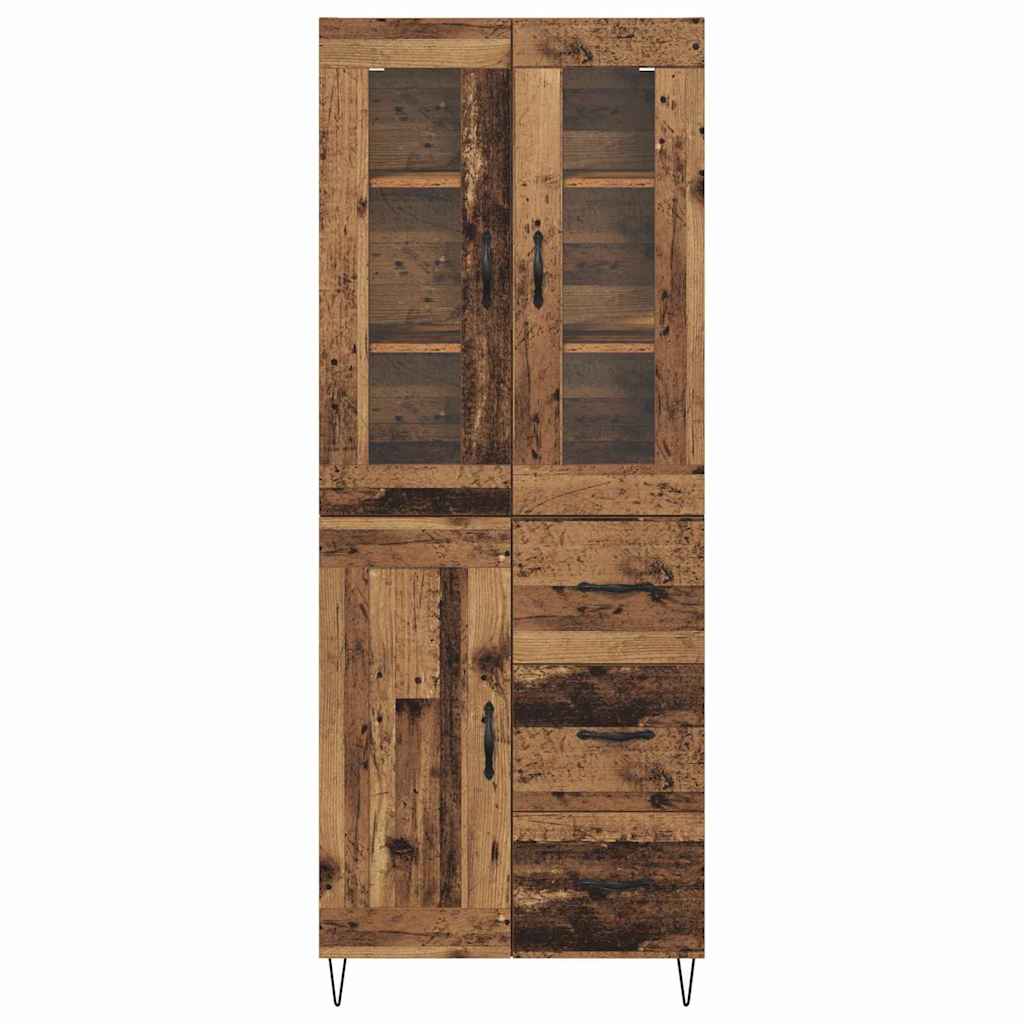Hoge kast met lade Oud Hout 69,5 x 34 x 90 cm Bewerkt hout is nu te koop bij PeponiXL, paradijselijk wonen!