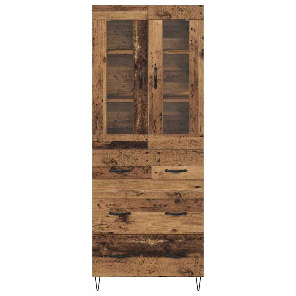 Hoge kast met lade Oud Hout 69,5 x 34 x 90 cm Bewerkt hout is nu te koop bij PeponiXL, paradijselijk wonen!