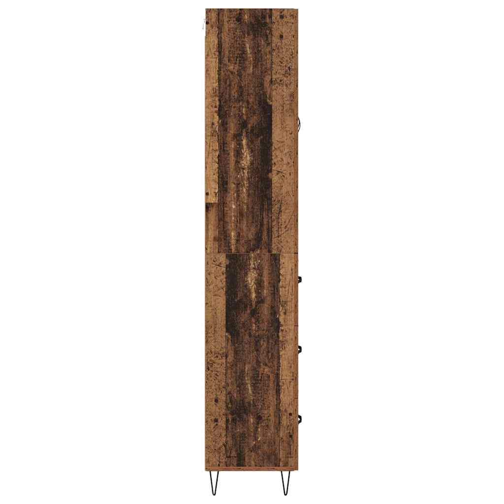 Hoge kast met lade Oud Hout 69,5 x 34 x 90 cm Bewerkt hout is nu te koop bij PeponiXL, paradijselijk wonen!