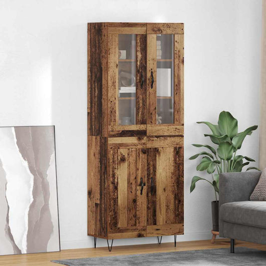 Hoge kast Oud Hout 69,5 x 34 x 90 cm Bewerkt hout is nu te koop bij PeponiXL, paradijselijk wonen!