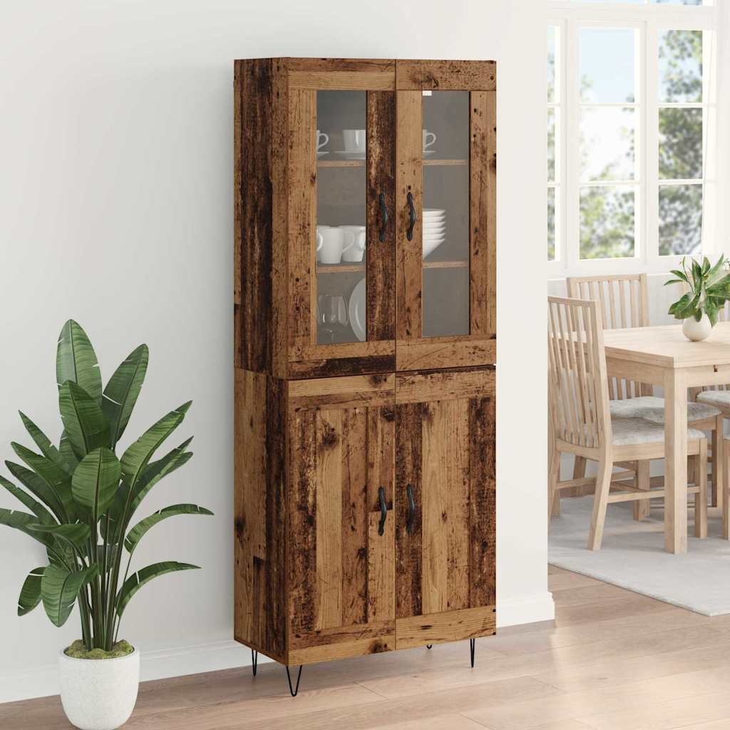 Hoge kast Oud Hout 69,5 x 34 x 90 cm Bewerkt hout is nu te koop bij PeponiXL, paradijselijk wonen!