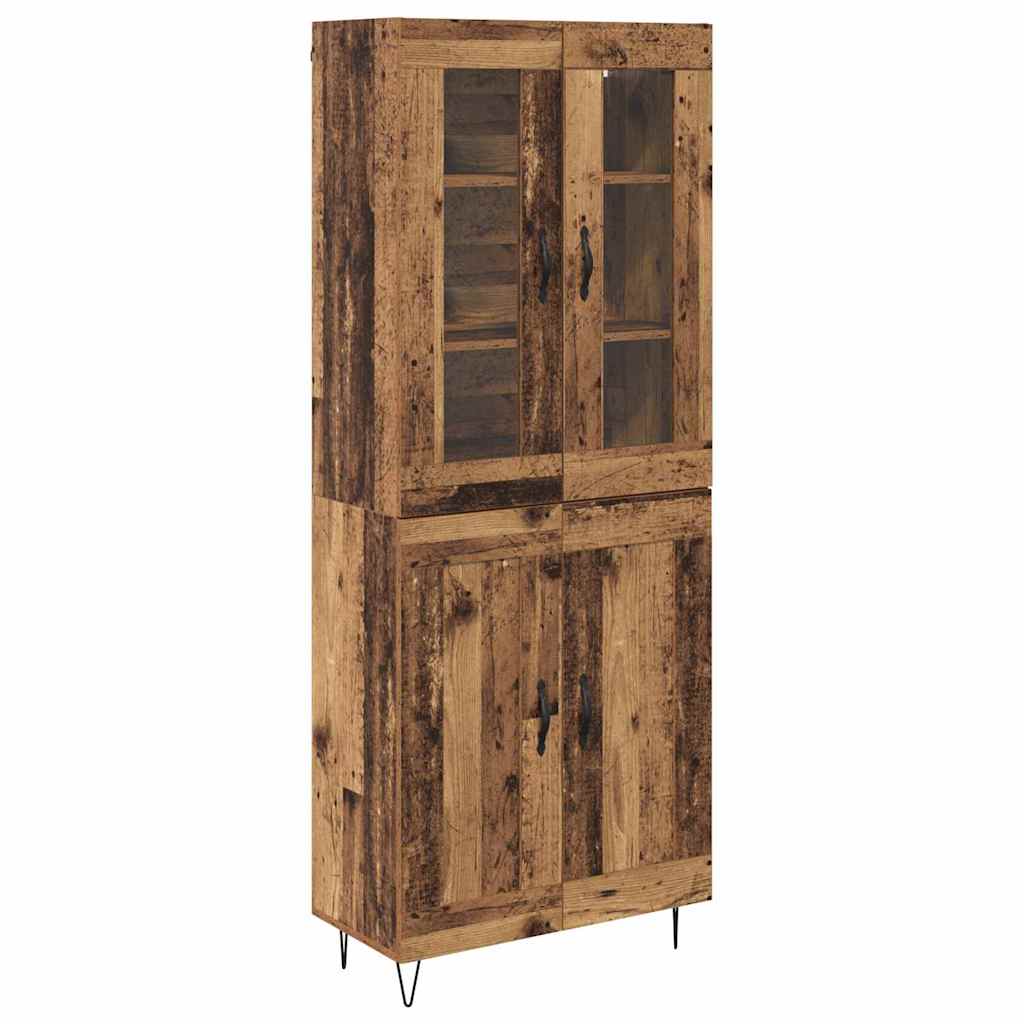 Hoge kast Oud Hout 69,5 x 34 x 90 cm Bewerkt hout is nu te koop bij PeponiXL, paradijselijk wonen!
