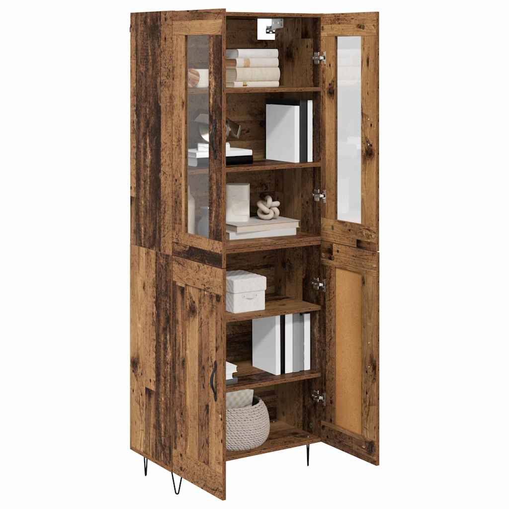 Hoge kast Oud Hout 69,5 x 34 x 90 cm Bewerkt hout is nu te koop bij PeponiXL, paradijselijk wonen!