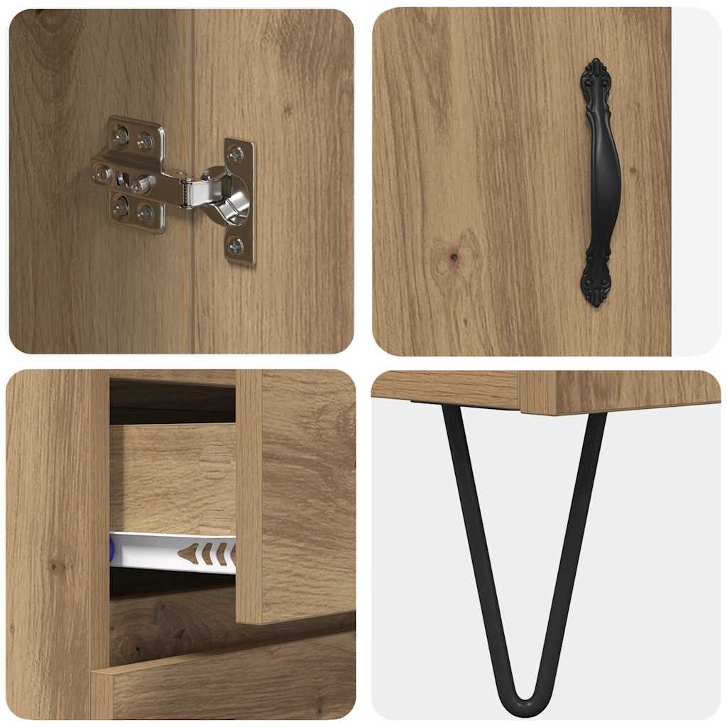 Hoge kast met lade Artisan Eiken 69,5 x 34 x 90 cm Bewerkt hout is nu te koop bij PeponiXL, paradijselijk wonen!