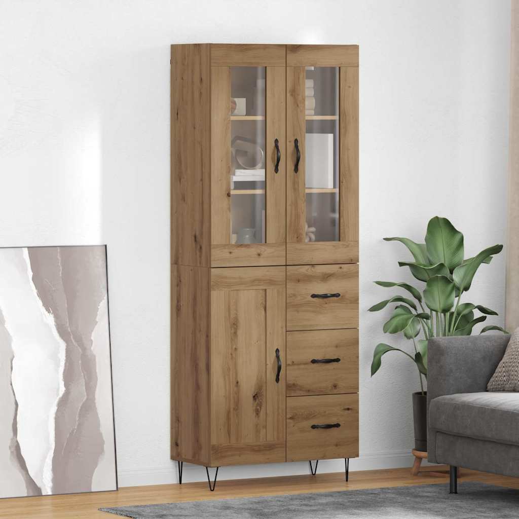 Hoge kast met lade Artisan Eiken 69,5 x 34 x 90 cm Bewerkt hout is nu te koop bij PeponiXL, paradijselijk wonen!