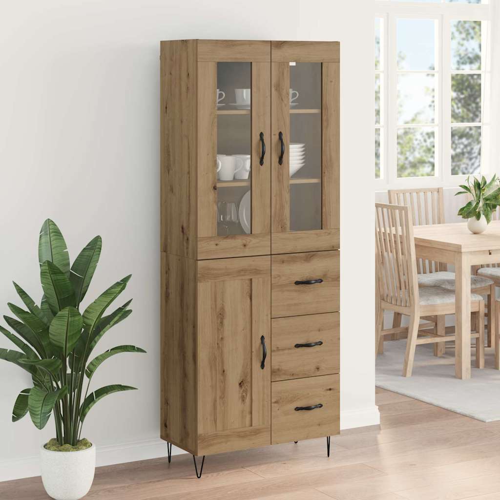 Hoge kast met lade Artisan Eiken 69,5 x 34 x 90 cm Bewerkt hout is nu te koop bij PeponiXL, paradijselijk wonen!