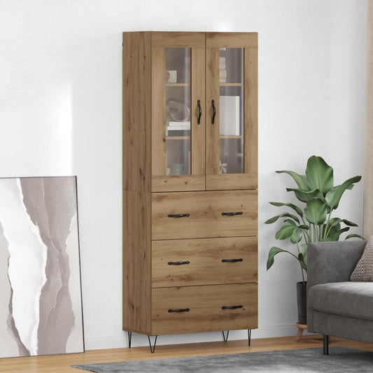 Hoge kast met lade Artisan Eiken 69,5 x 34 x 90 cm Bewerkt hout is nu te koop bij PeponiXL, paradijselijk wonen!
