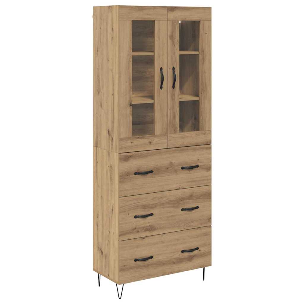Hoge kast met lade Artisan Eiken 69,5 x 34 x 90 cm Bewerkt hout is nu te koop bij PeponiXL, paradijselijk wonen!