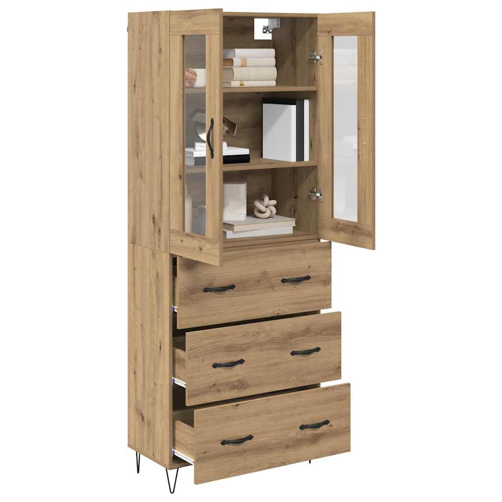 Hoge kast met lade Artisan Eiken 69,5 x 34 x 90 cm Bewerkt hout is nu te koop bij PeponiXL, paradijselijk wonen!