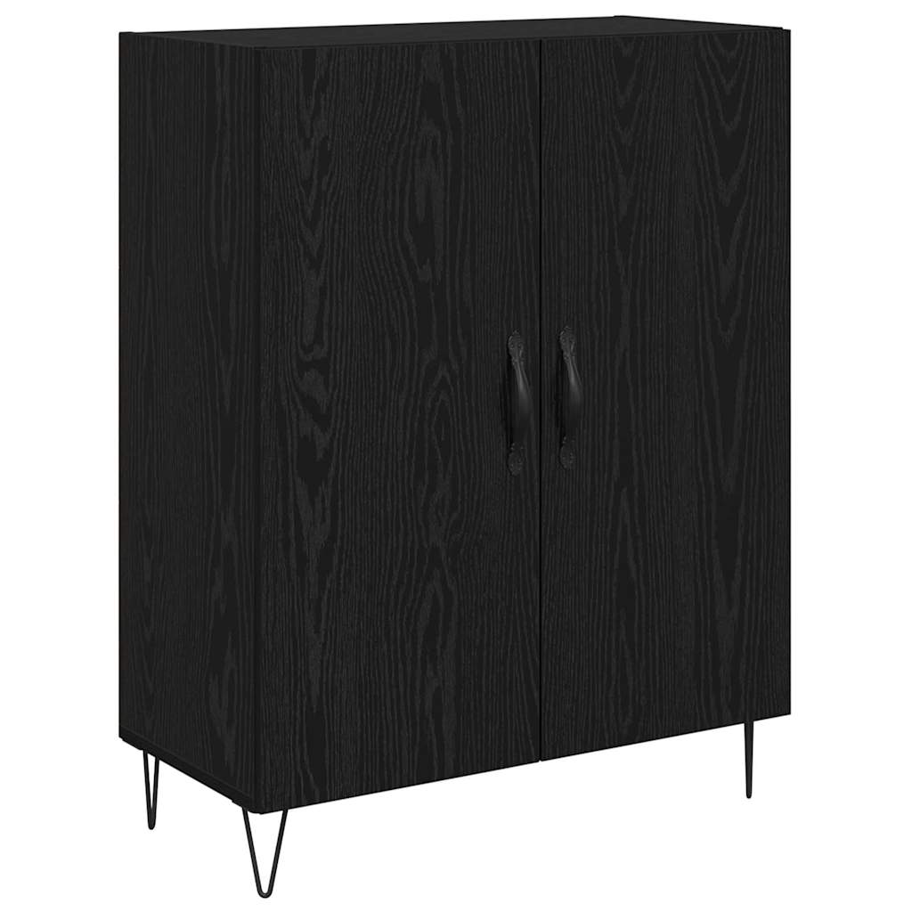 Hoge kast Wit en Zwart Eiken 69,5 x 34 x 180 cm Bewerkt hout is nu te koop bij PeponiXL, paradijselijk wonen!