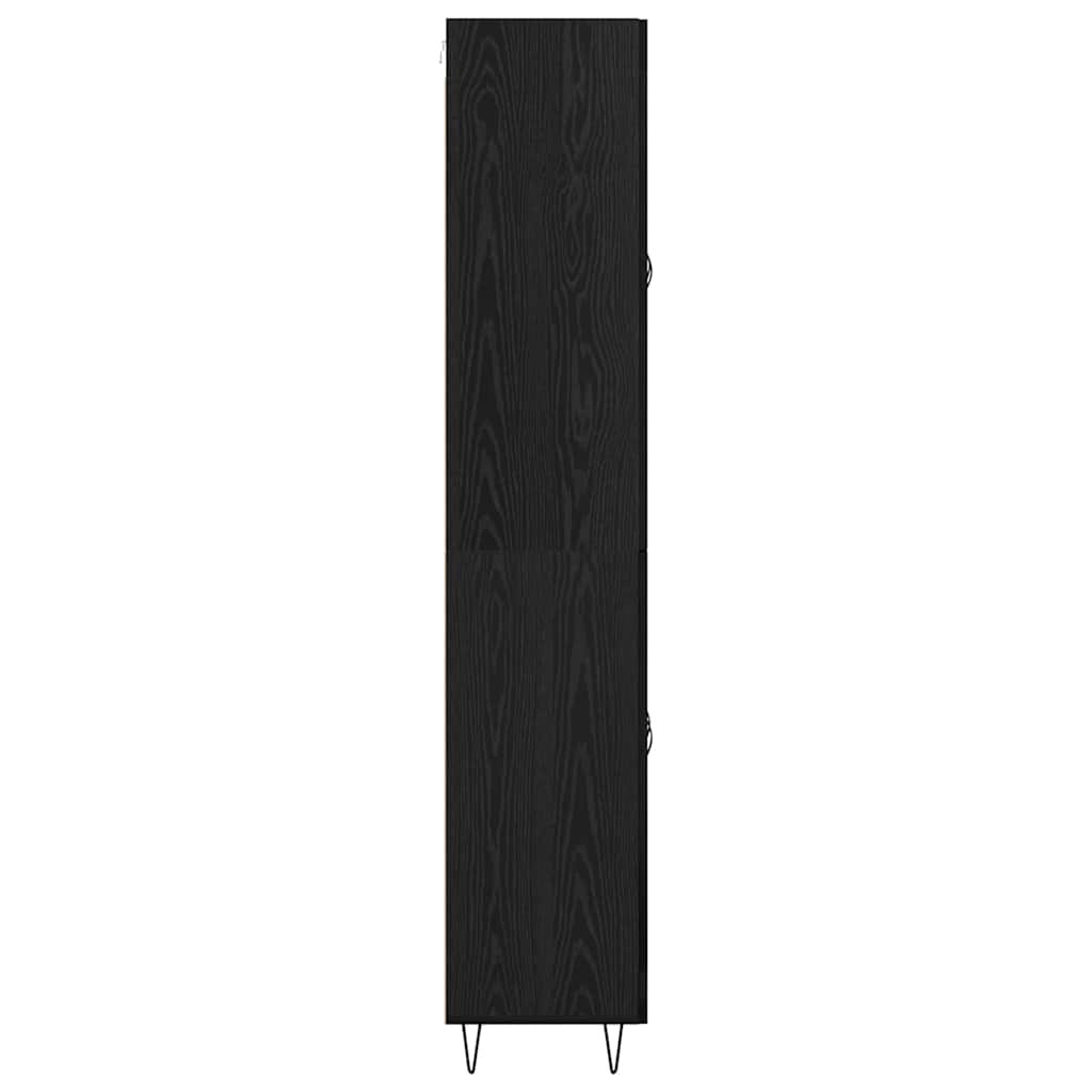 Hoge kast Zwart Eiken 69,5 x 34 x 90 cm Bewerkt hout is nu te koop bij PeponiXL, paradijselijk wonen!