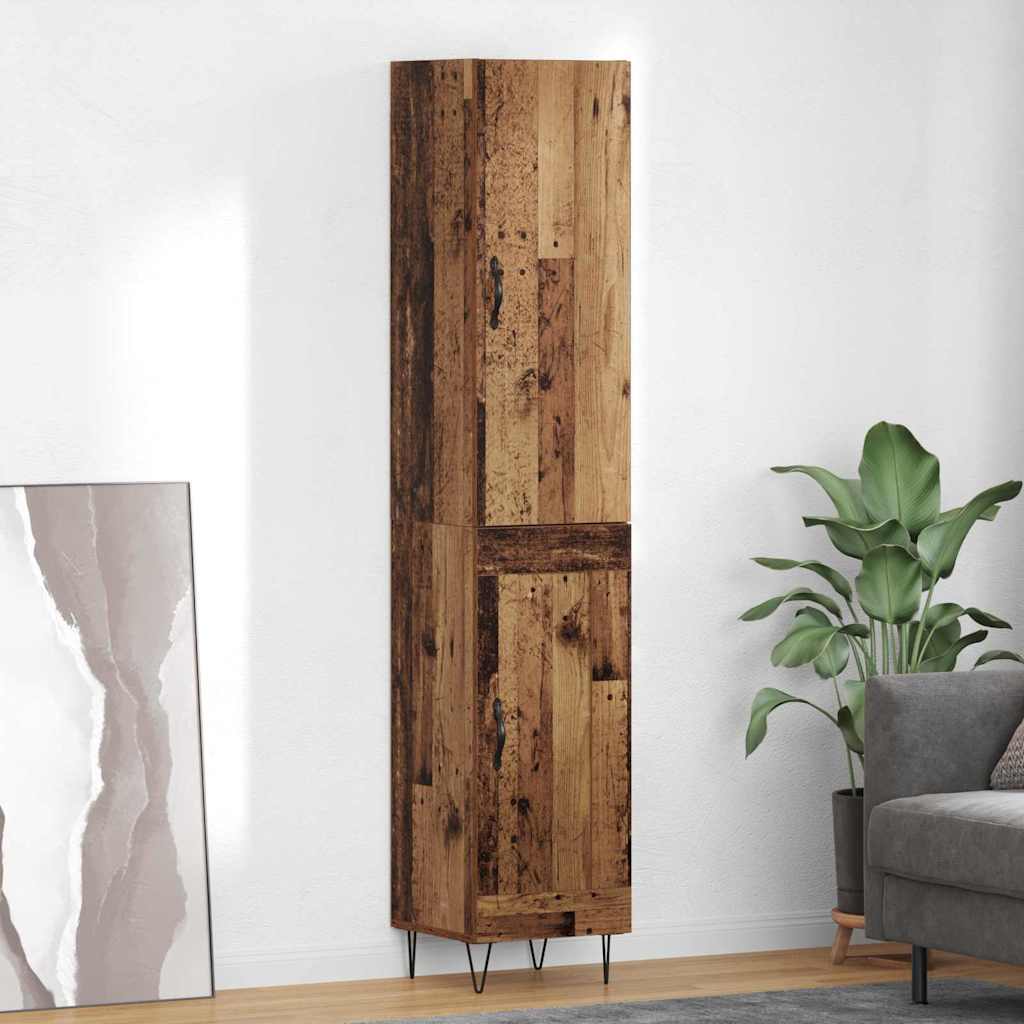 Highboard Oud Hout 34,5 x 34 x 90 cm Bewerkt hout is nu te koop bij PeponiXL, paradijselijk wonen!