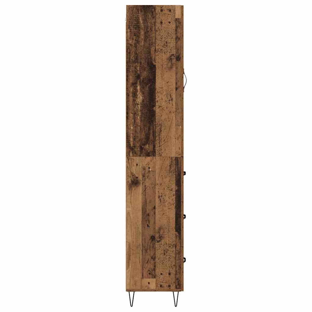Highboard met lade Oud Hout 34,5 x 34 x 90 cm Bewerkt hout is nu te koop bij PeponiXL, paradijselijk wonen!