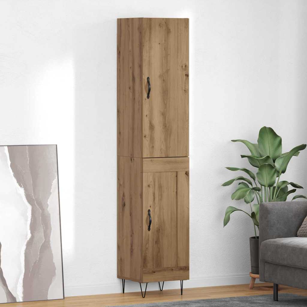 Highboard Artisan Eiken 34,5 x 34 x 90 cm Bewerkt hout is nu te koop bij PeponiXL, paradijselijk wonen!