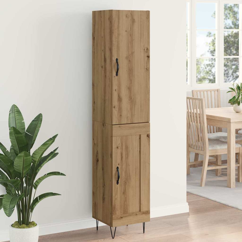 Highboard Artisan Eiken 34,5 x 34 x 90 cm Bewerkt hout is nu te koop bij PeponiXL, paradijselijk wonen!