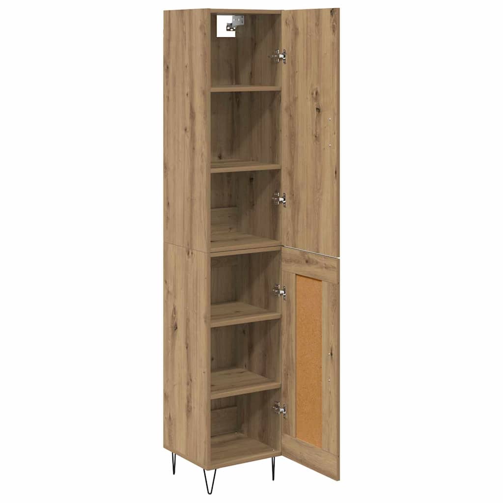 Highboard Artisan Eiken 34,5 x 34 x 90 cm Bewerkt hout is nu te koop bij PeponiXL, paradijselijk wonen!