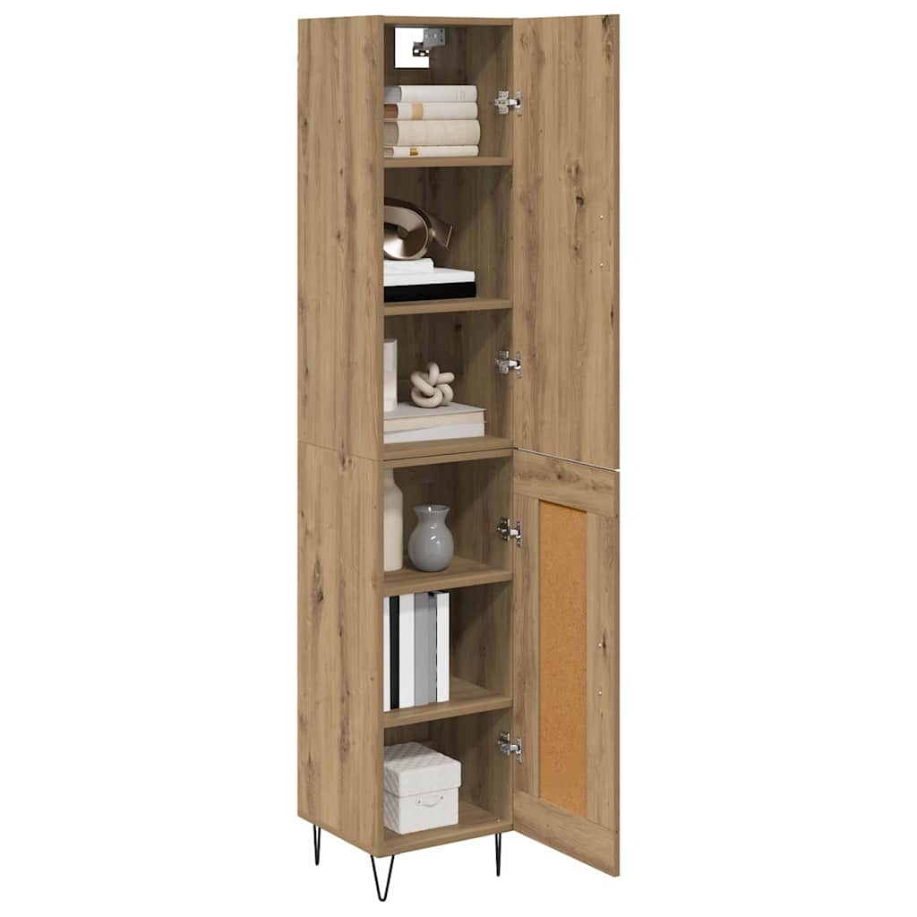 Highboard Artisan Eiken 34,5 x 34 x 90 cm Bewerkt hout is nu te koop bij PeponiXL, paradijselijk wonen!