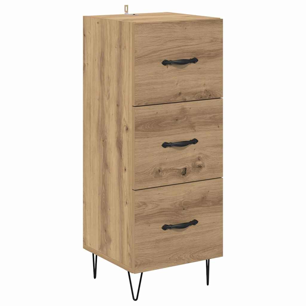Highboard met lade Artisan Eiken 34,5 x 34 x 90 cm Bewerkt hout is nu te koop bij PeponiXL, paradijselijk wonen!