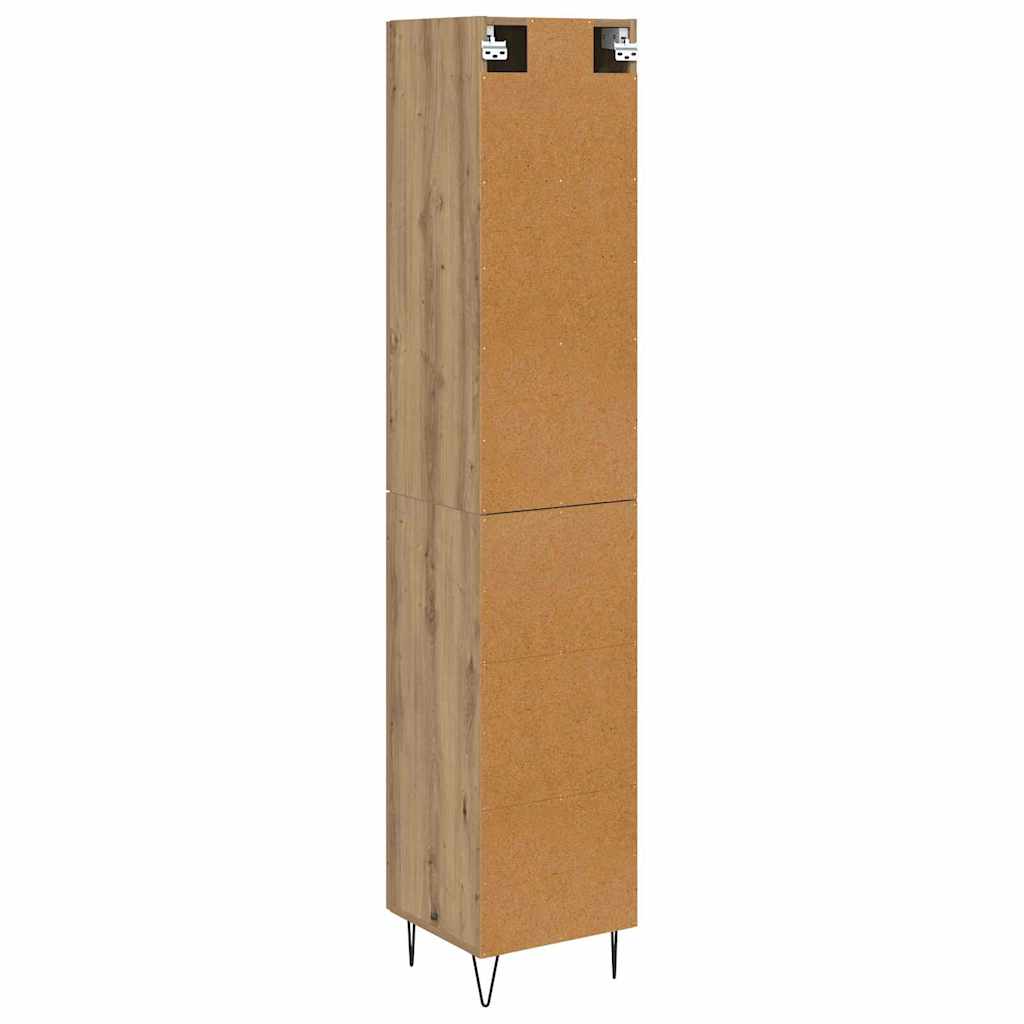Highboard met lade Artisan Eiken 34,5 x 34 x 90 cm Bewerkt hout is nu te koop bij PeponiXL, paradijselijk wonen!