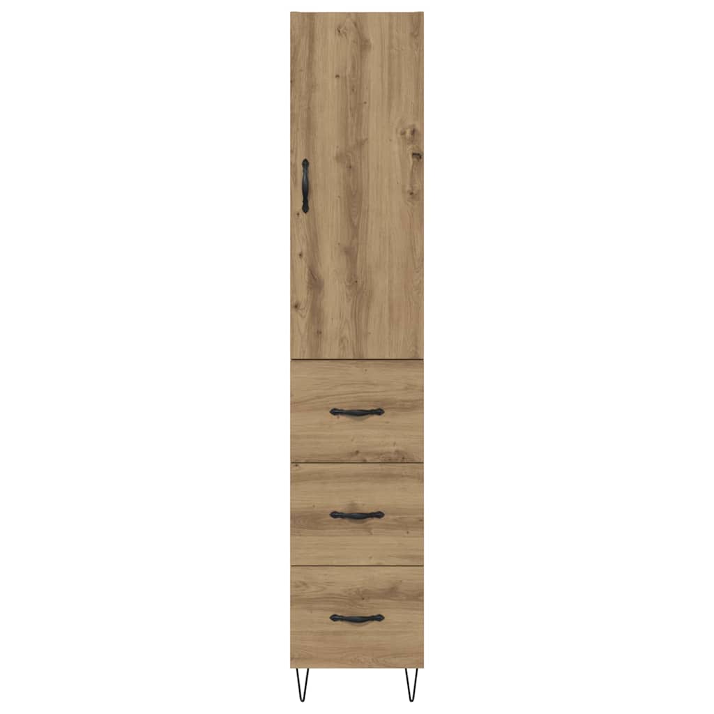 Highboard met lade Artisan Eiken 34,5 x 34 x 90 cm Bewerkt hout is nu te koop bij PeponiXL, paradijselijk wonen!
