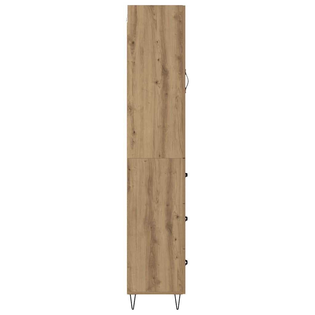 Highboard met lade Artisan Eiken 34,5 x 34 x 90 cm Bewerkt hout is nu te koop bij PeponiXL, paradijselijk wonen!