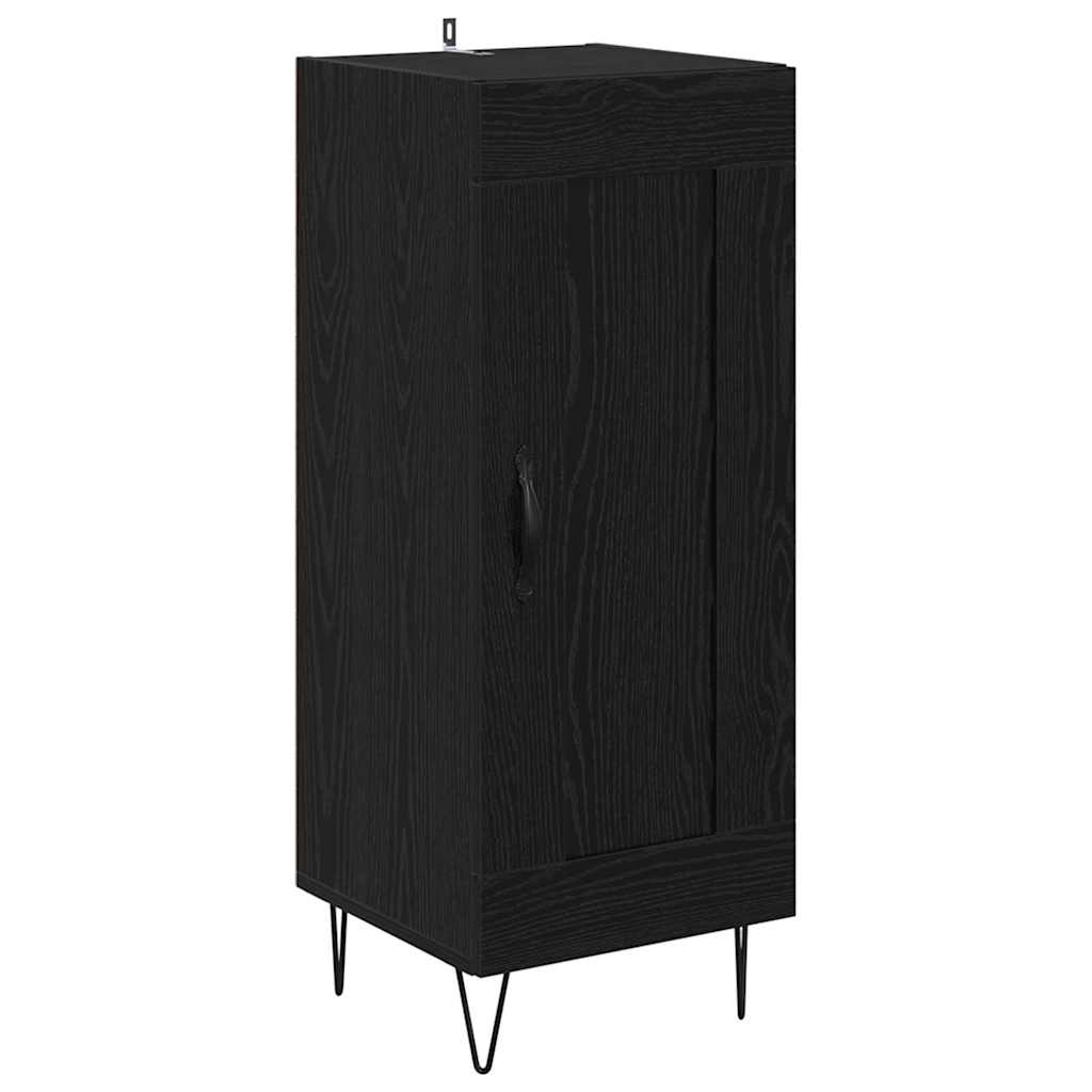 Highboard Zwart Eiken 34,5 x 34 x 90 cm Bewerkt hout is nu te koop bij PeponiXL, paradijselijk wonen!