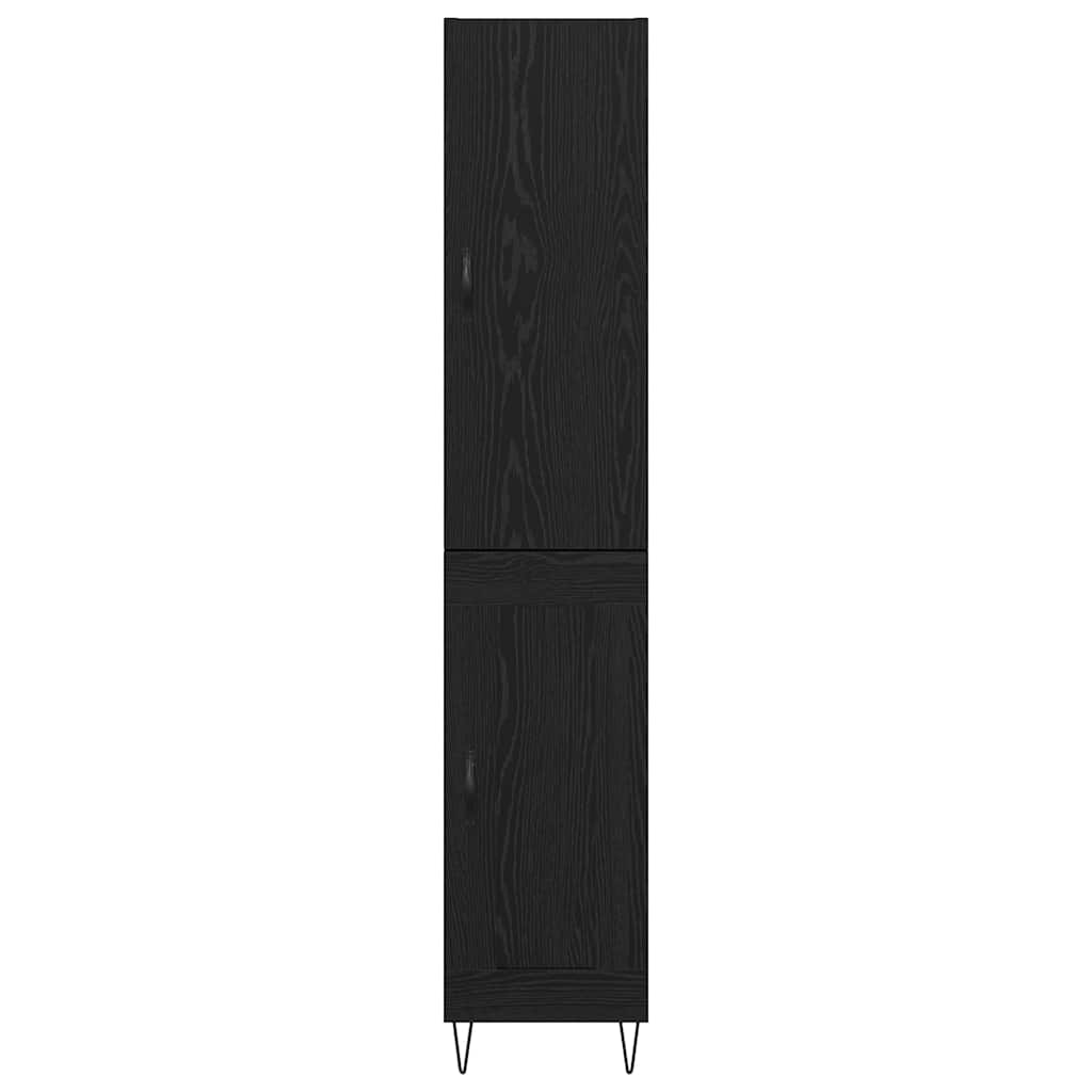 Highboard Zwart Eiken 34,5 x 34 x 90 cm Bewerkt hout is nu te koop bij PeponiXL, paradijselijk wonen!
