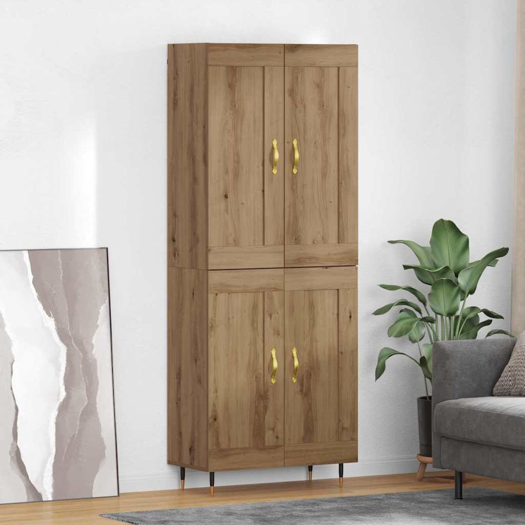 Highboard Artisan Eiken 69,5 x 34 x 90 cm Bewerkt hout is nu te koop bij PeponiXL, paradijselijk wonen!