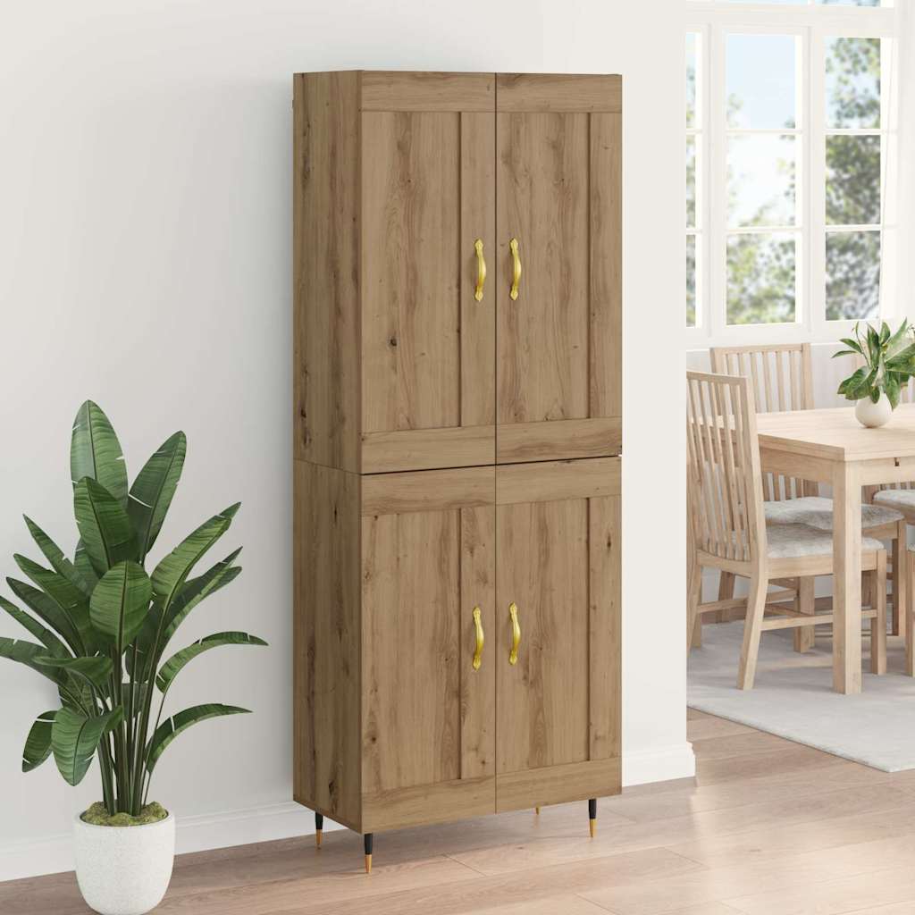 Highboard Artisan Eiken 69,5 x 34 x 90 cm Bewerkt hout is nu te koop bij PeponiXL, paradijselijk wonen!