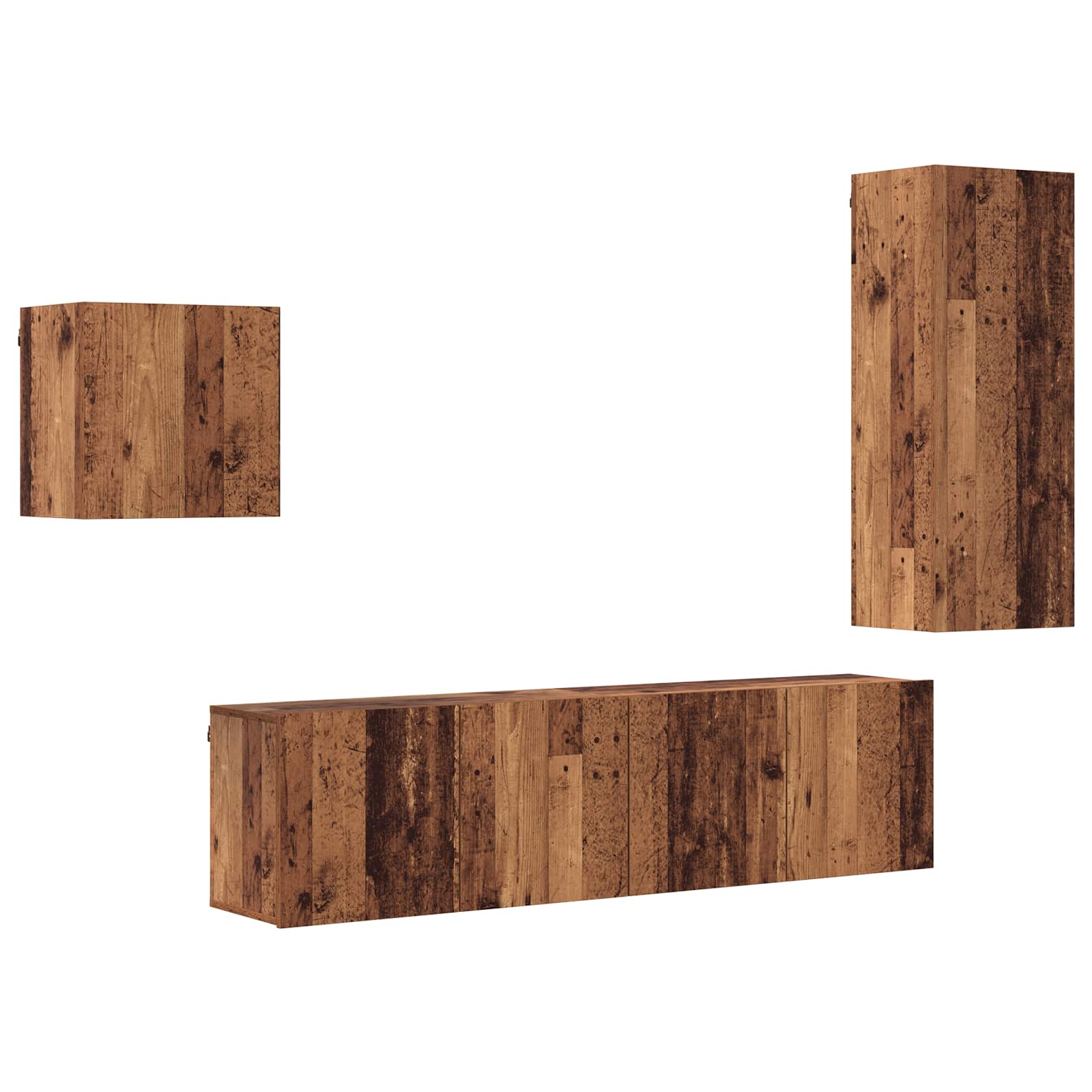 TV-kast Wandgemonteerd 4 pcs Oud Hout Bewerkt hout is nu te koop bij PeponiXL, paradijselijk wonen!