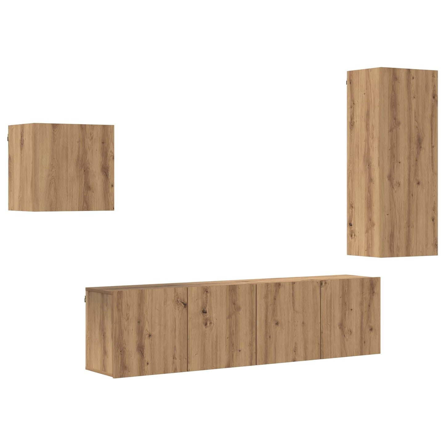 TV-kast Wandgemonteerd 4 pcs Artisan Eiken Bewerkt hout is nu te koop bij PeponiXL, paradijselijk wonen!