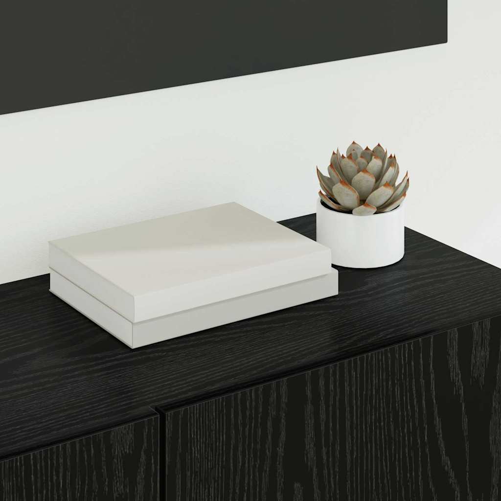 TV-kast Wandgemonteerd 4 pcs Zwart Eiken Bewerkt hout is nu te koop bij PeponiXL, paradijselijk wonen!