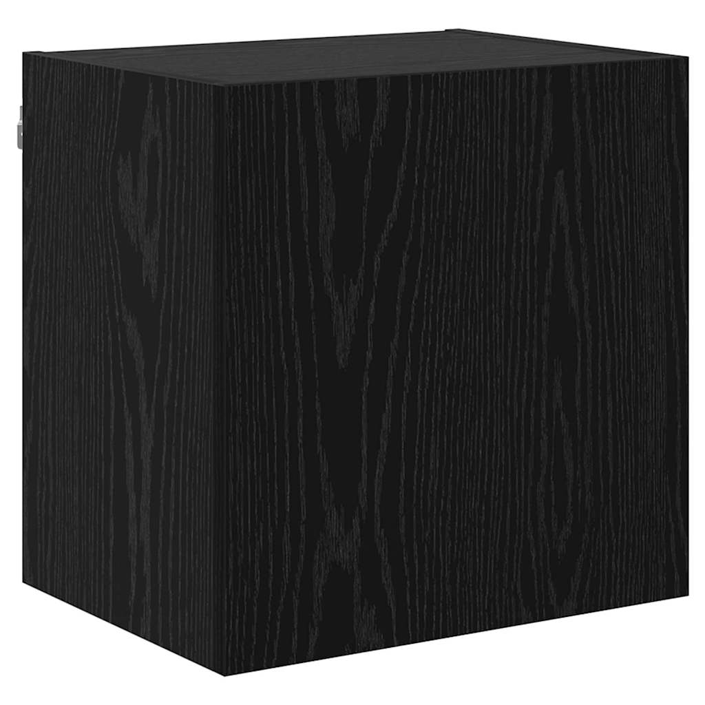 TV-kast Wandgemonteerd 4 pcs Zwart Eiken Bewerkt hout is nu te koop bij PeponiXL, paradijselijk wonen!