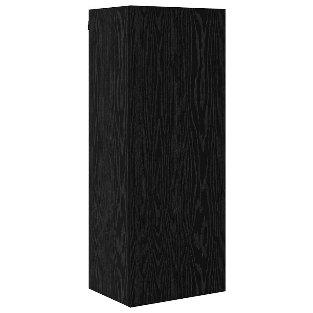 TV-kast Wandgemonteerd 4 pcs Zwart Eiken Bewerkt hout is nu te koop bij PeponiXL, paradijselijk wonen!
