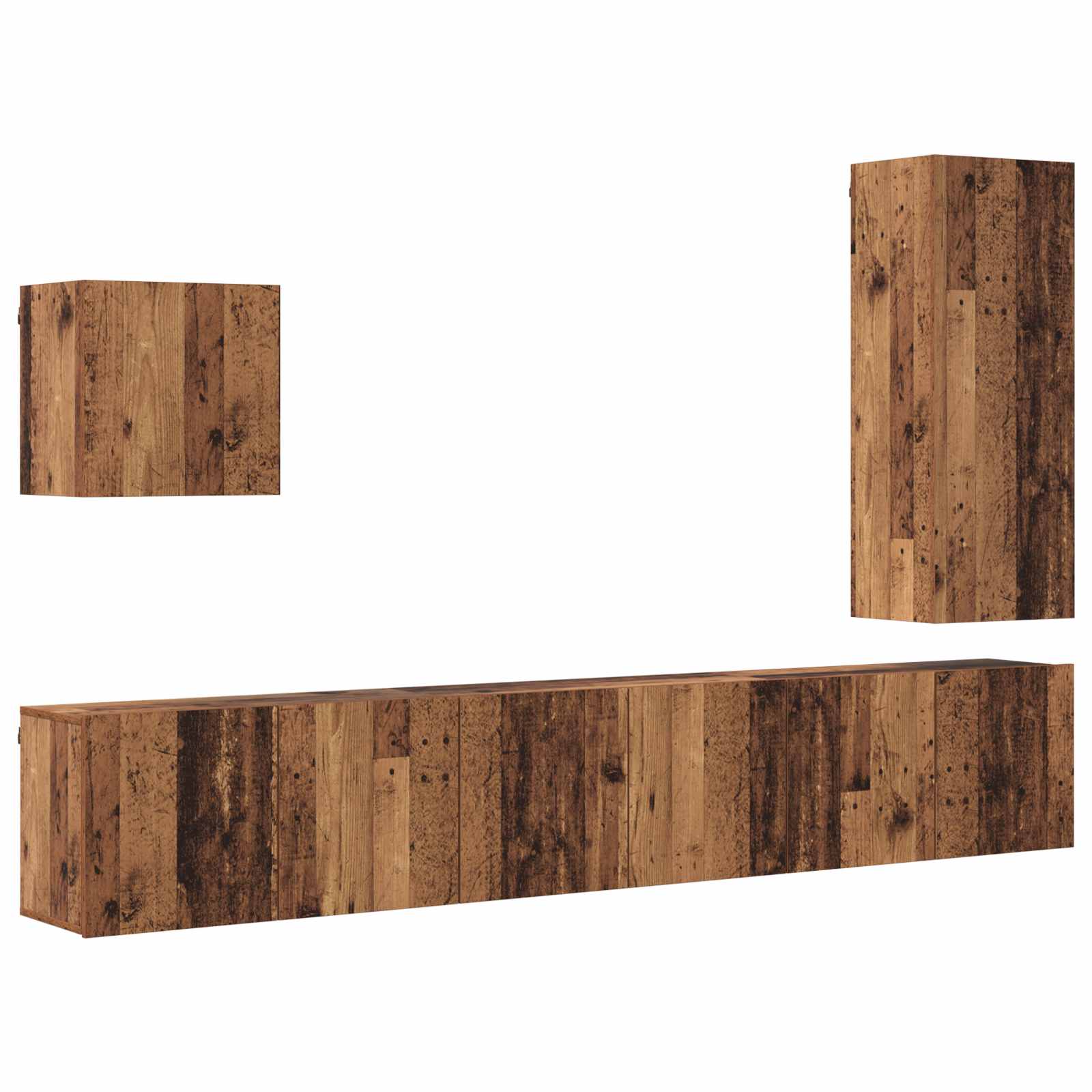 TV-wandmeubel Wandgemonteerd 5 pcs Oud Hout Bewerkt hout is nu te koop bij PeponiXL, paradijselijk wonen!