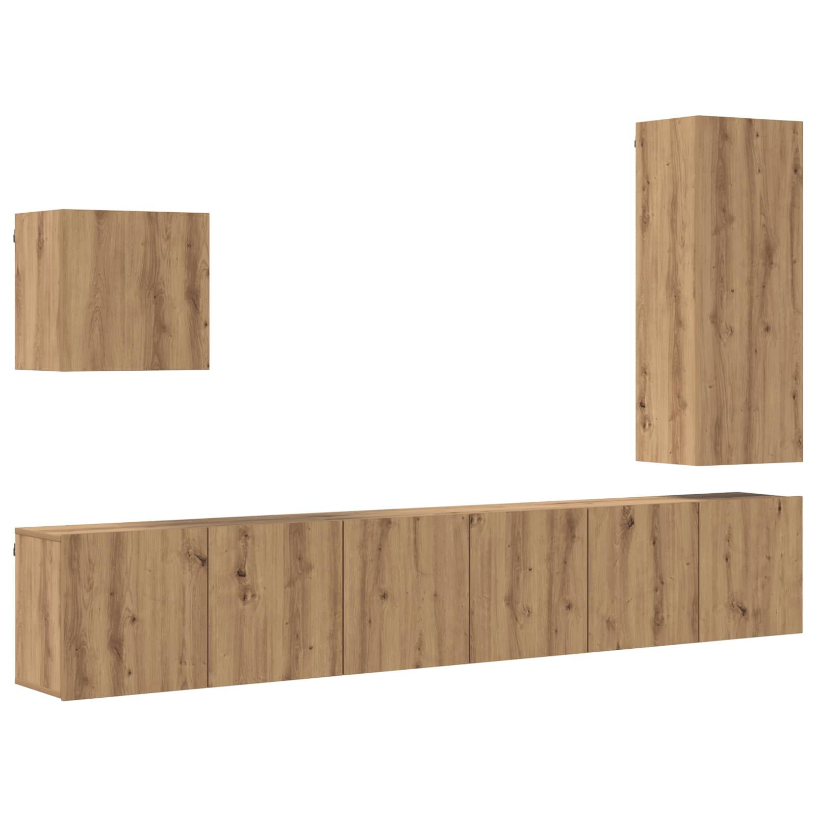 TV-wandmeubel Wandgemonteerd 5 pcs Artisan Eiken Bewerkt hout is nu te koop bij PeponiXL, paradijselijk wonen!