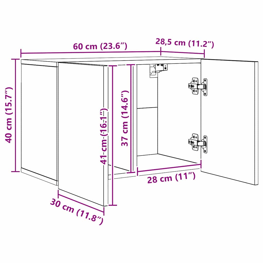 TV-wandmeubel Wandgemonteerd 5 stuks Zwart Eiken Bewerkt hout is nu te koop bij PeponiXL, paradijselijk wonen!