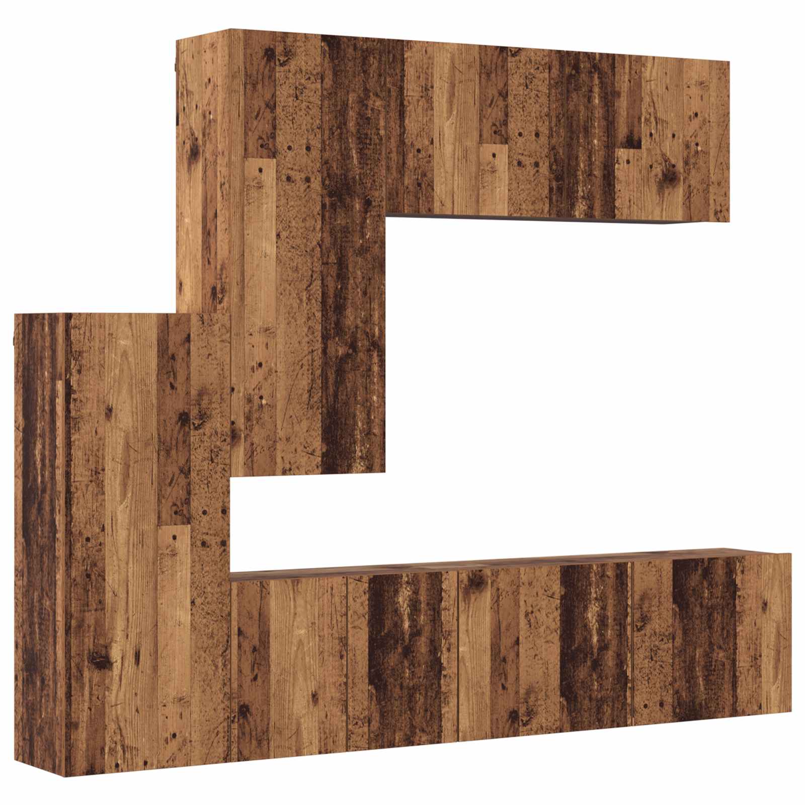TV-wandmeubel Wandgemonteerd 5 pcs Oud Hout Bewerkt hout is nu te koop bij PeponiXL, paradijselijk wonen!