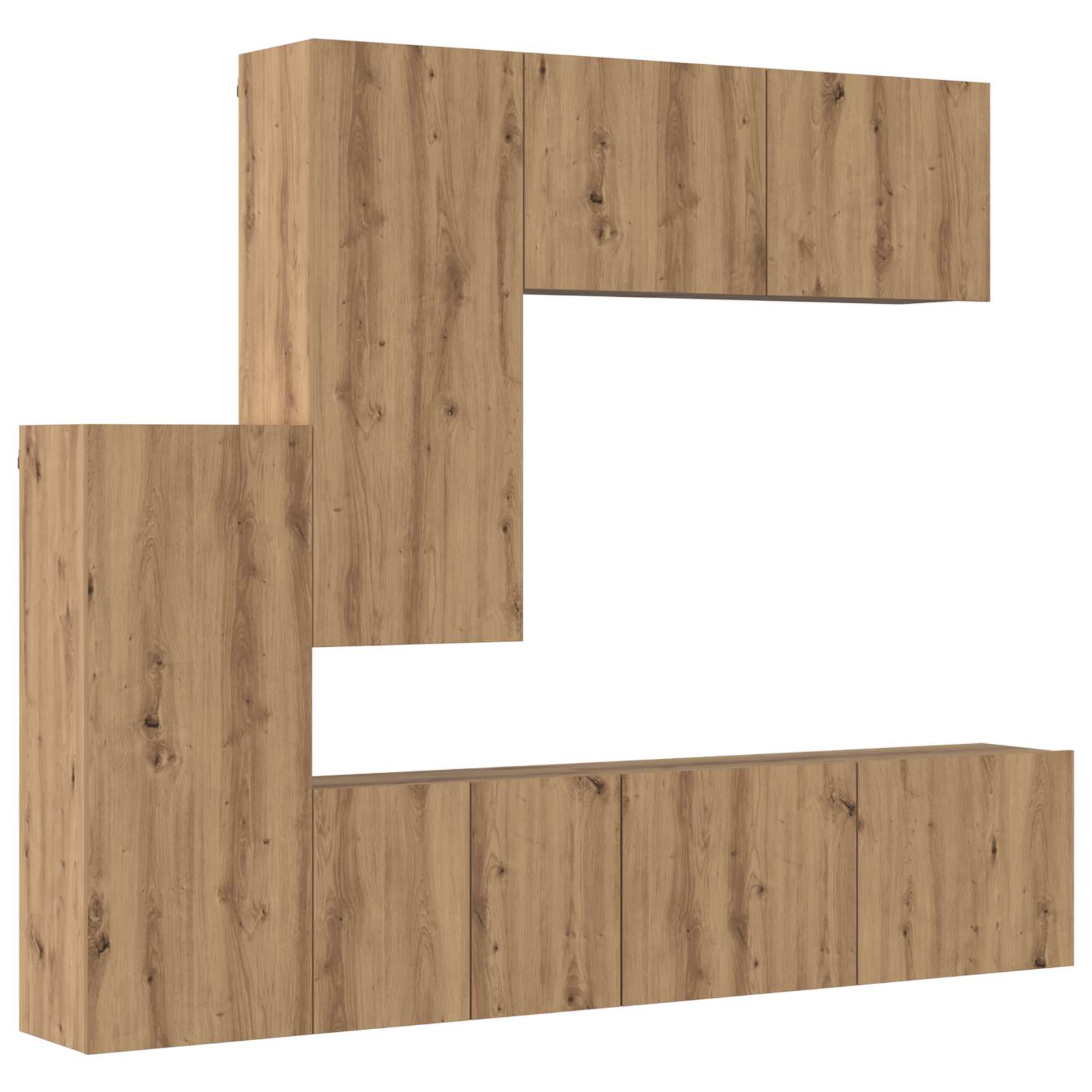 TV-wandmeubel Wandgemonteerd 5 pcs Artisan Eiken Bewerkt hout is nu te koop bij PeponiXL, paradijselijk wonen!