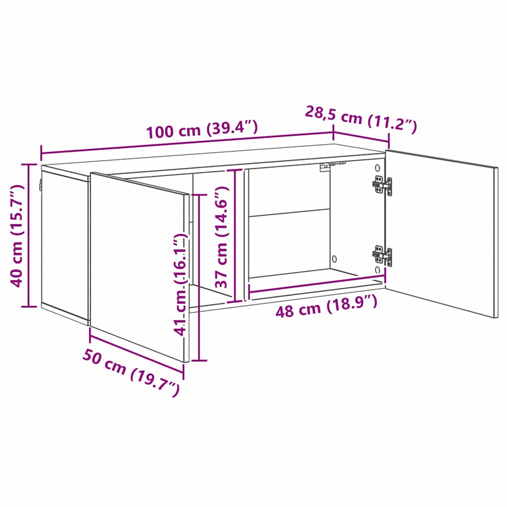 TV-wandmeubel Wandgemonteerd 5 pcs Zwart eiken Bewerkt hout is nu te koop bij PeponiXL, paradijselijk wonen!