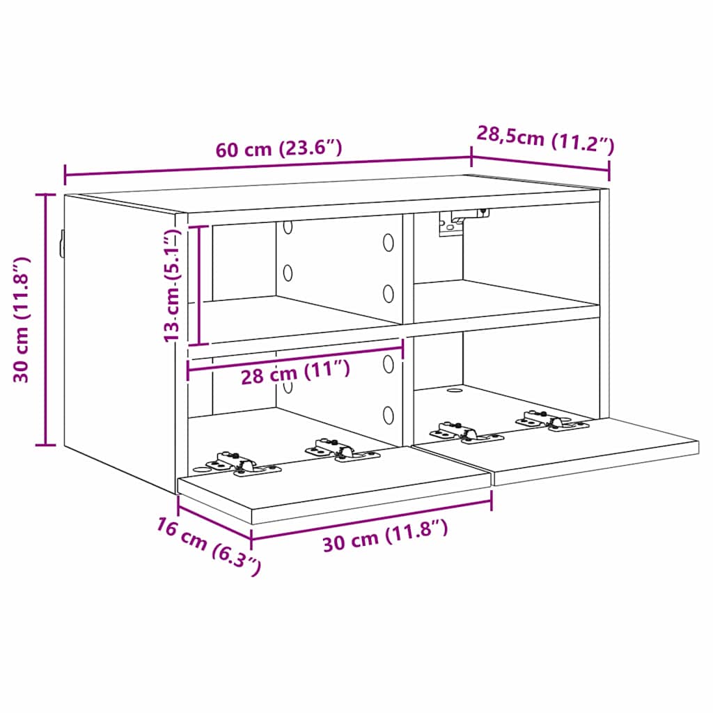 TV Wandmeubels 4 pcs Artisan Eiken Bewerkt hout is nu te koop bij PeponiXL, paradijselijk wonen!
