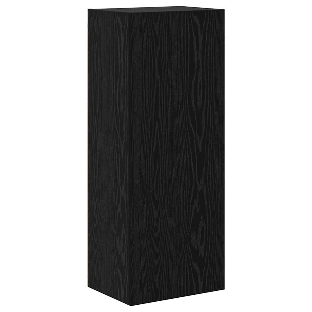 TV Wandmeubels 4 pcs Zwart Eiken Bewerkt hout is nu te koop bij PeponiXL, paradijselijk wonen!