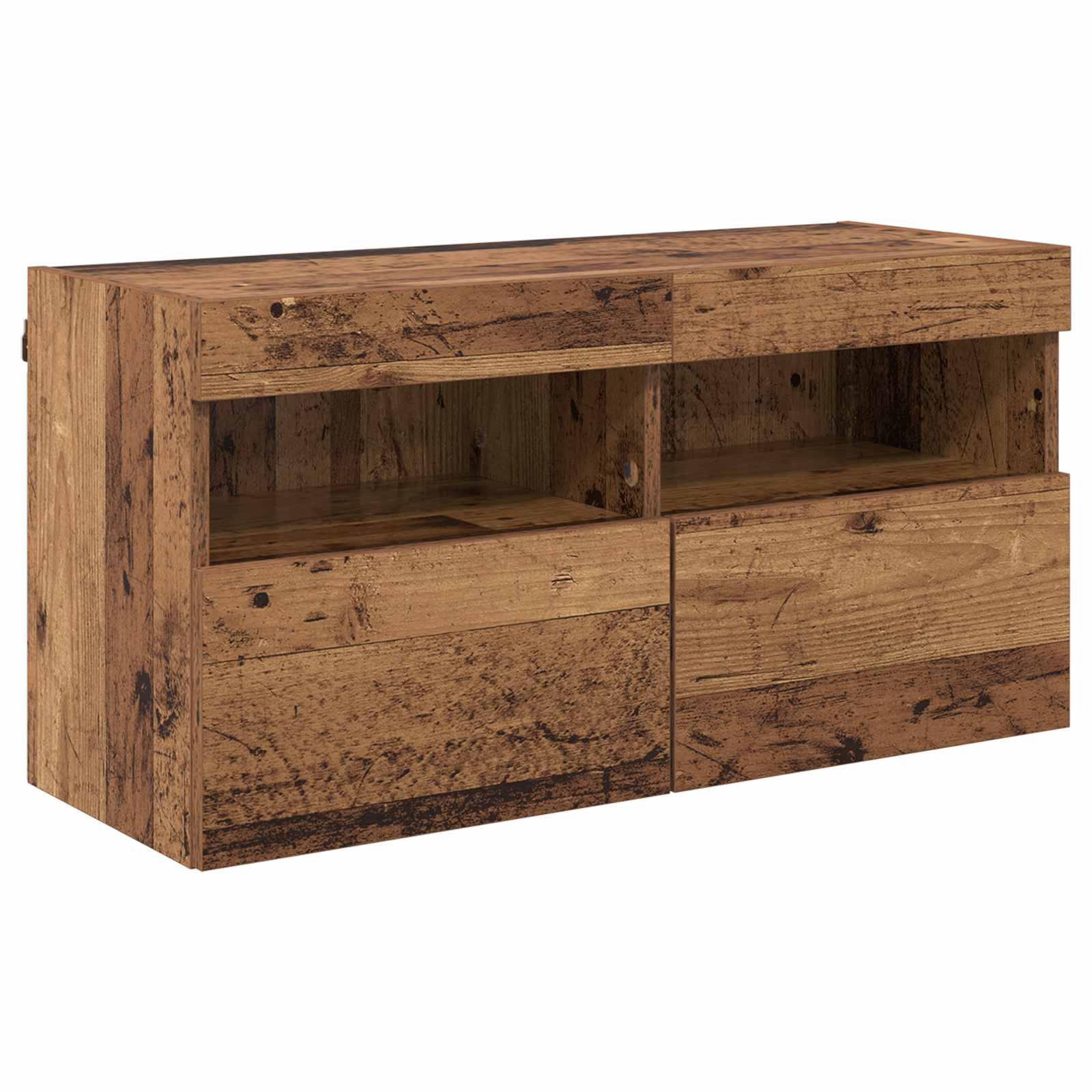TV Wandmeubels Wandgemonteerd 6 pcs Zwart Eiken Bewerkt hout is nu te koop bij PeponiXL, paradijselijk wonen!
