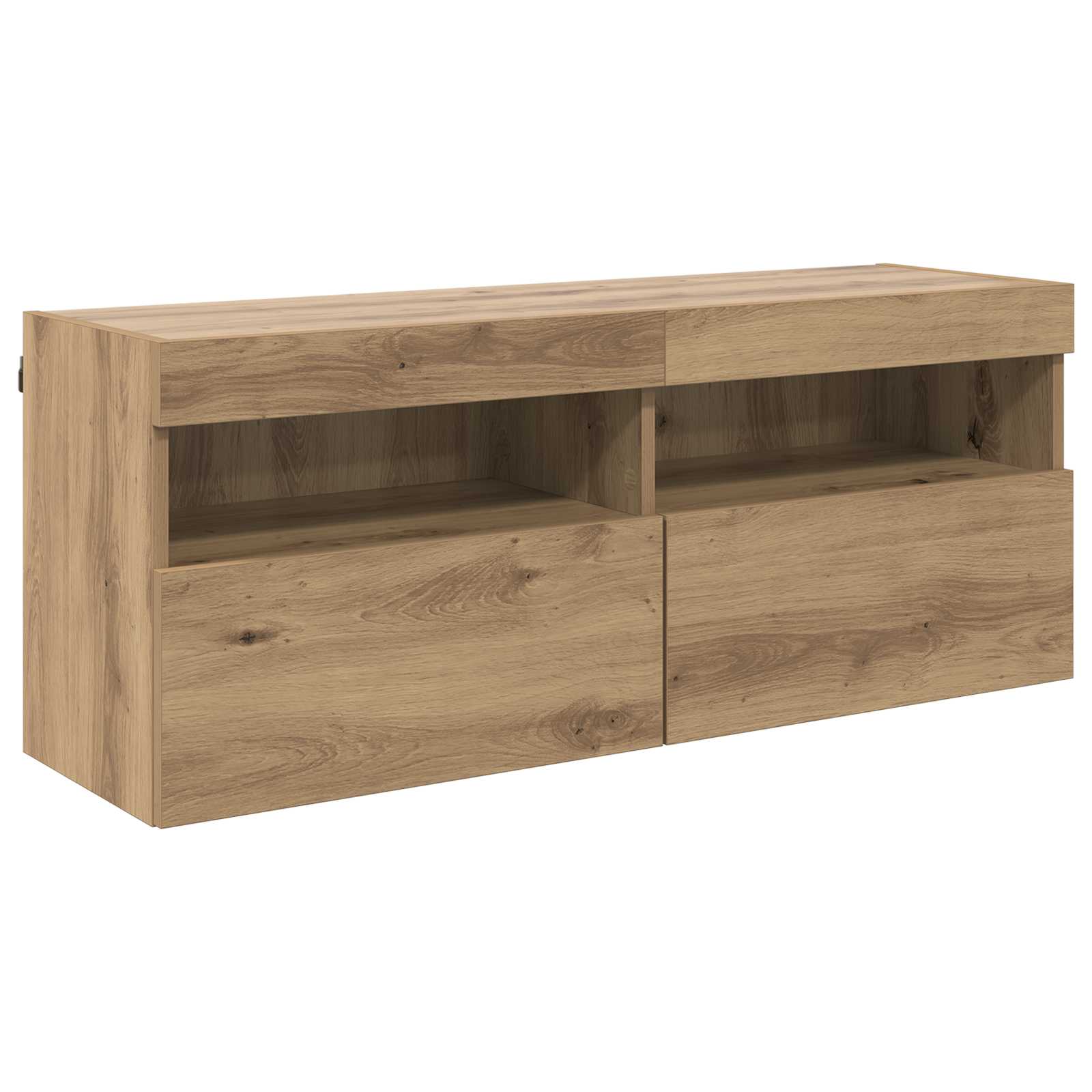 TV Wandmeubels met LED-striplichten 6 pcs Oud Hout Bewerkt hout is nu te koop bij PeponiXL, paradijselijk wonen!