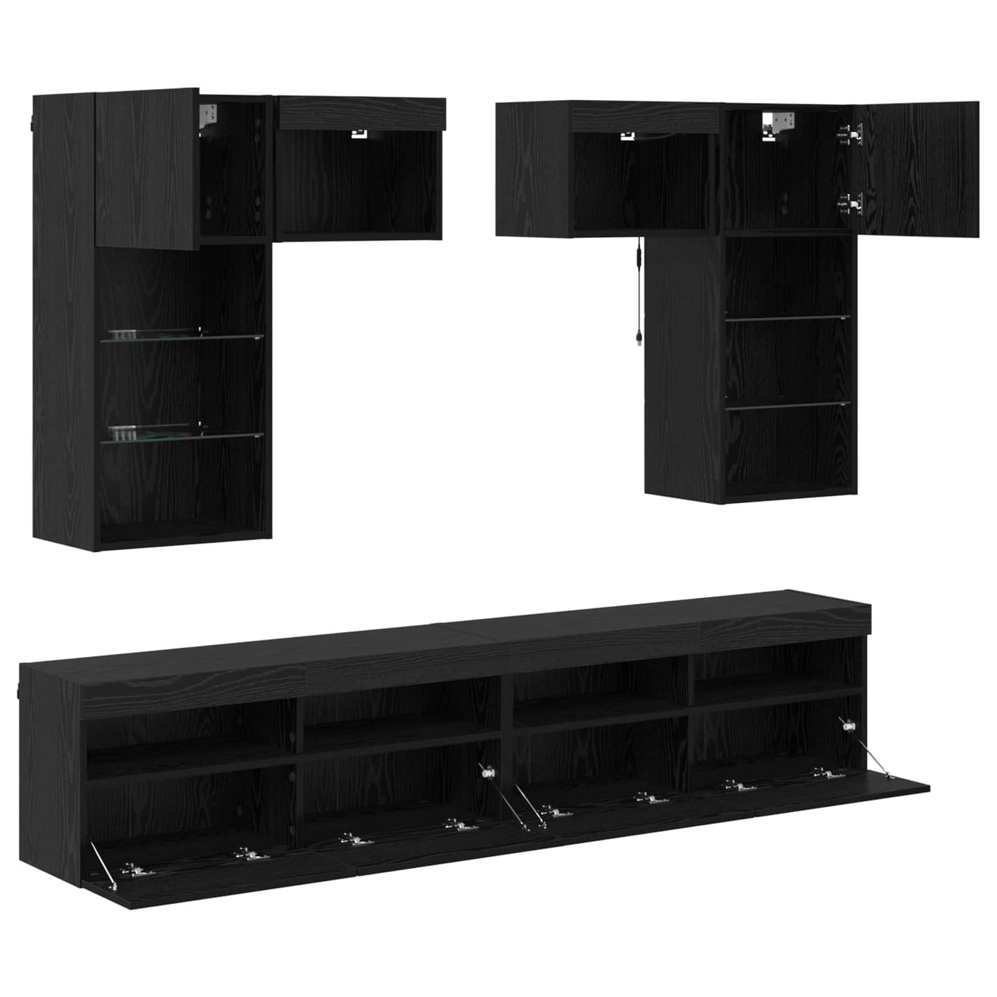 TV Wandmeubels Wandgemonteerd 6 pcs Artisan Eiken Bewerkt hout is nu te koop bij PeponiXL, paradijselijk wonen!