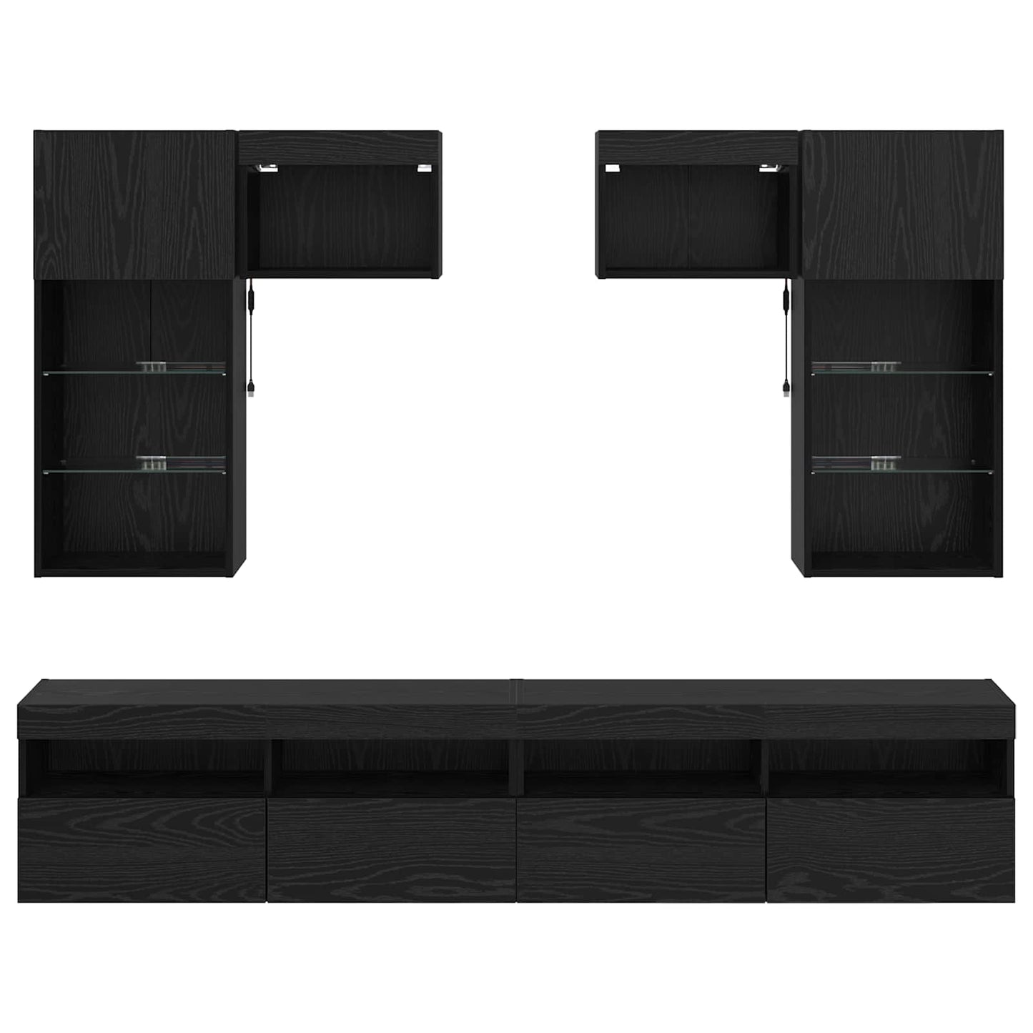 TV Wandmeubels Wandgemonteerd 6 pcs Artisan Eiken Bewerkt hout is nu te koop bij PeponiXL, paradijselijk wonen!