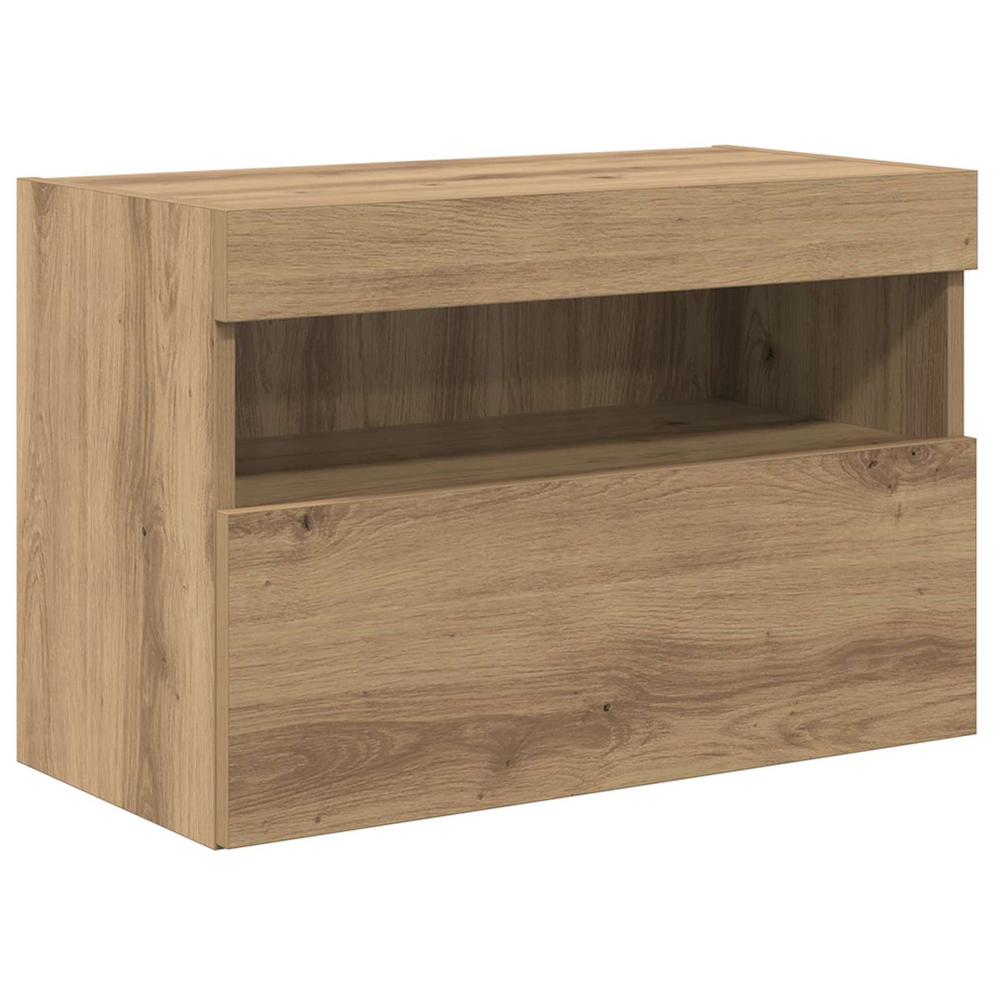 TV Wandkast Set met LED Lichten 7 pcs artisanaal eikenkleurig is nu te koop bij PeponiXL, paradijselijk wonen!