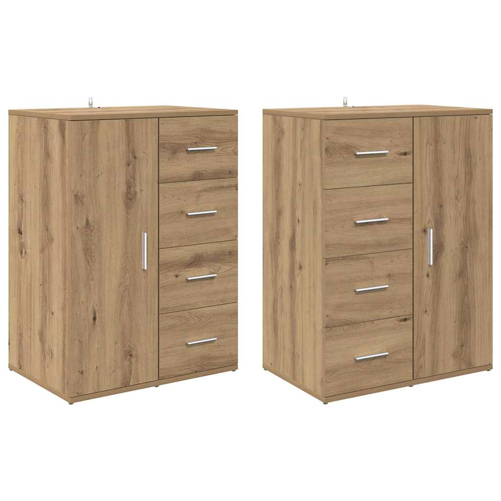 Dressoirs met lade Corona 2 pcs Artisan Eiken 59 x 39 x 80 cm is nu te koop bij PeponiXL, paradijselijk wonen!