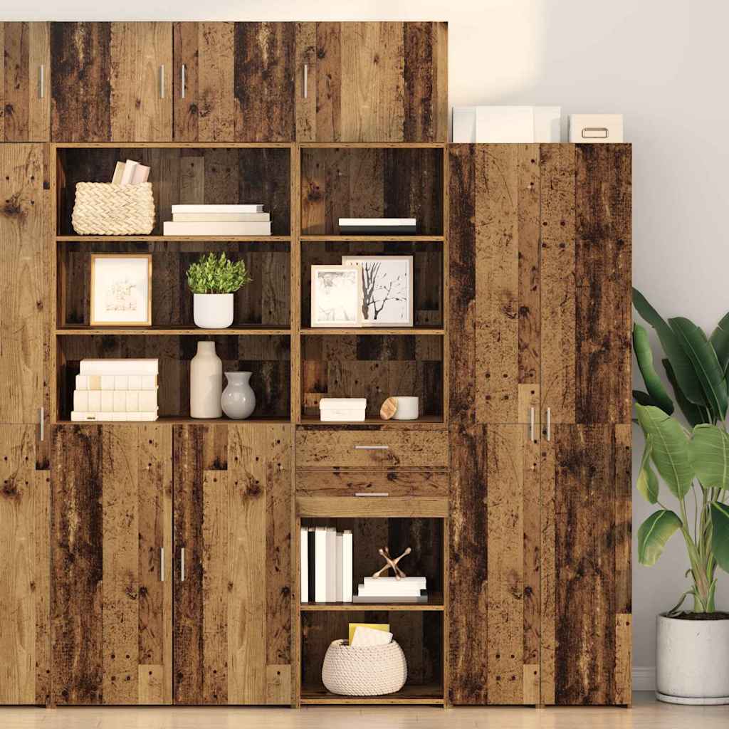 Highboard met lade Oud Hout 50 x 42,5 x 225 cm Bewerkt hout is nu te koop bij PeponiXL, paradijselijk wonen!
