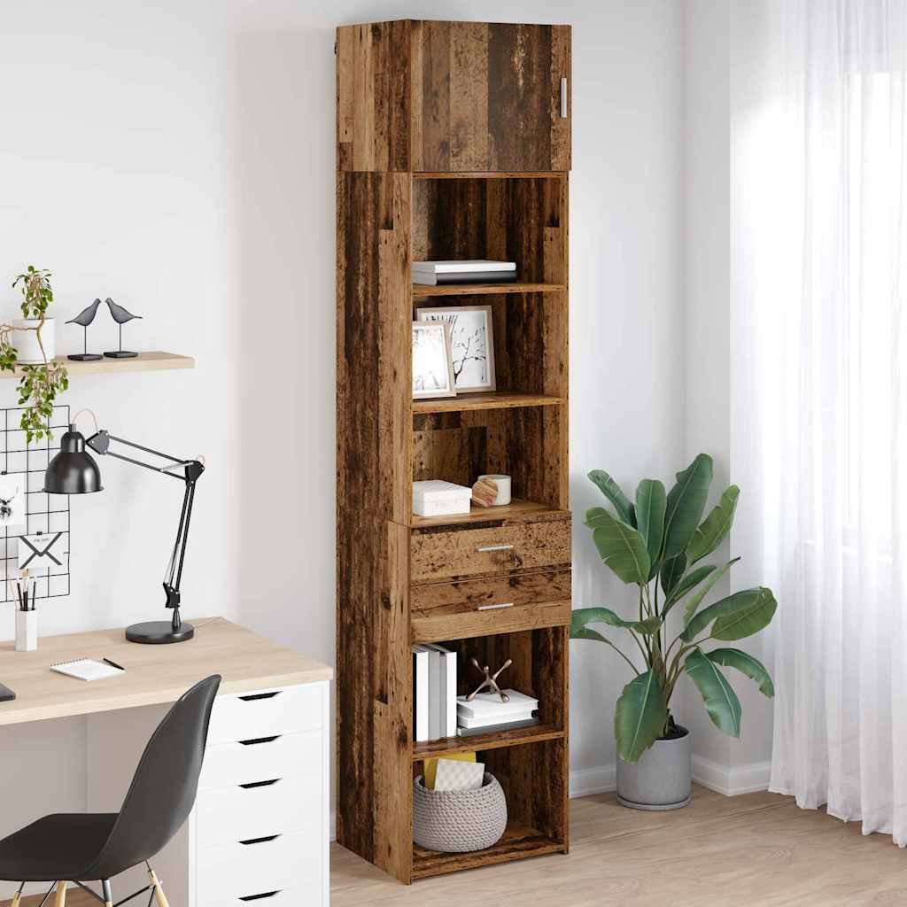 Highboard met lade Oud Hout 50 x 42,5 x 225 cm Bewerkt hout is nu te koop bij PeponiXL, paradijselijk wonen!